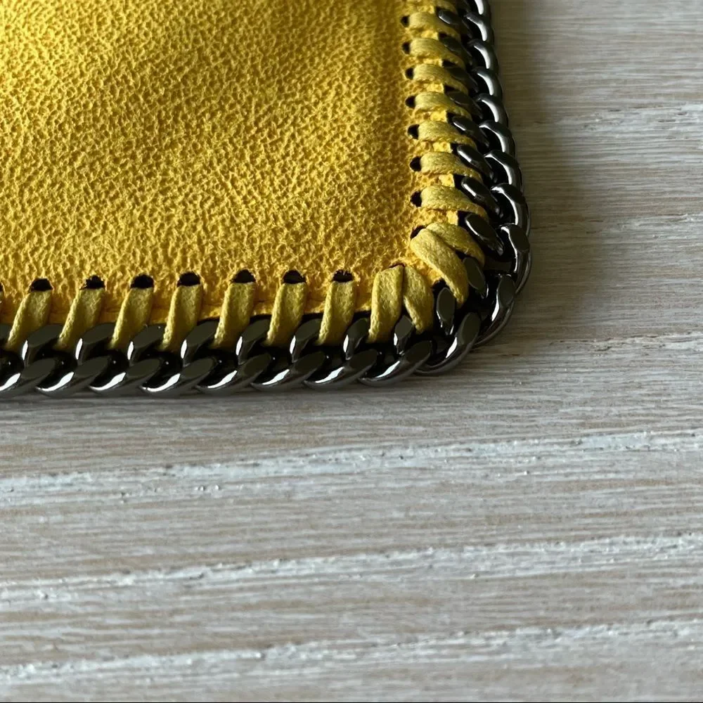 Stella McCartney Falabella Pouchette Bag Yellow Vegan Leather NEW